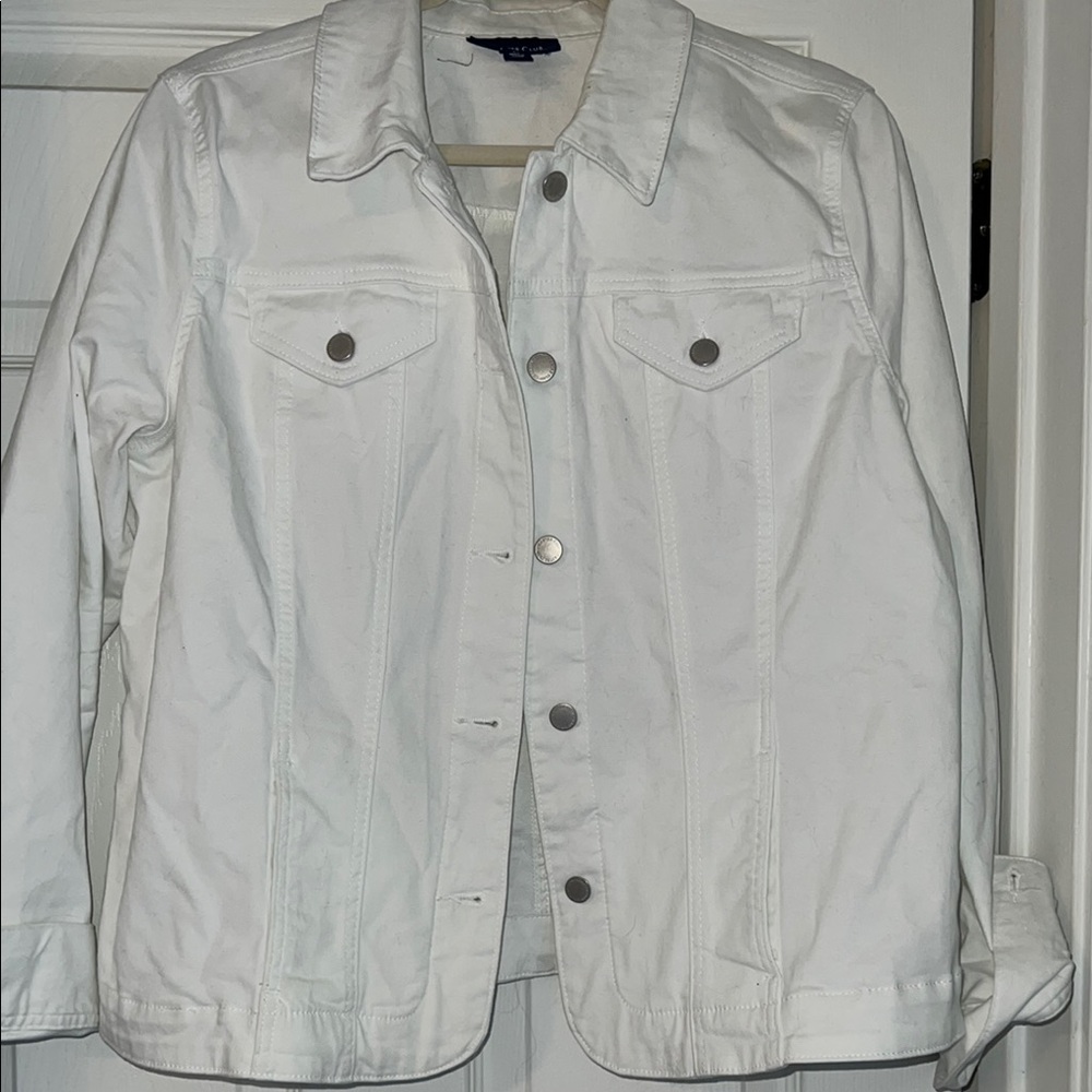 Charter Club Stretch White Jean Jacket XL